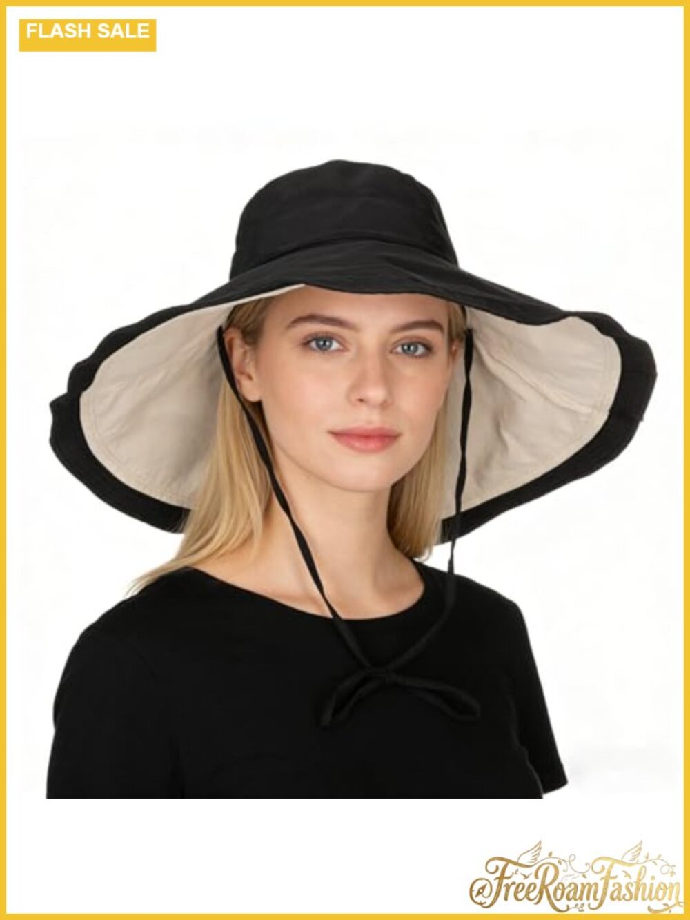 Reversible Wide Brim Sun Hat Packable Foldable UV Protection Bucket Hat